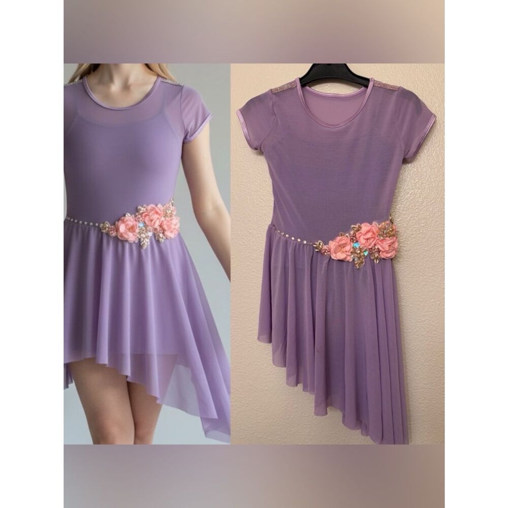 Theatricals Custom dance costume dress lavender purple MC-Medium child